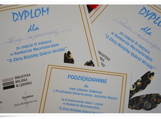 Konkurs recytatorski - drugie miejsce zajęły dzieci z naszego przedszkola.